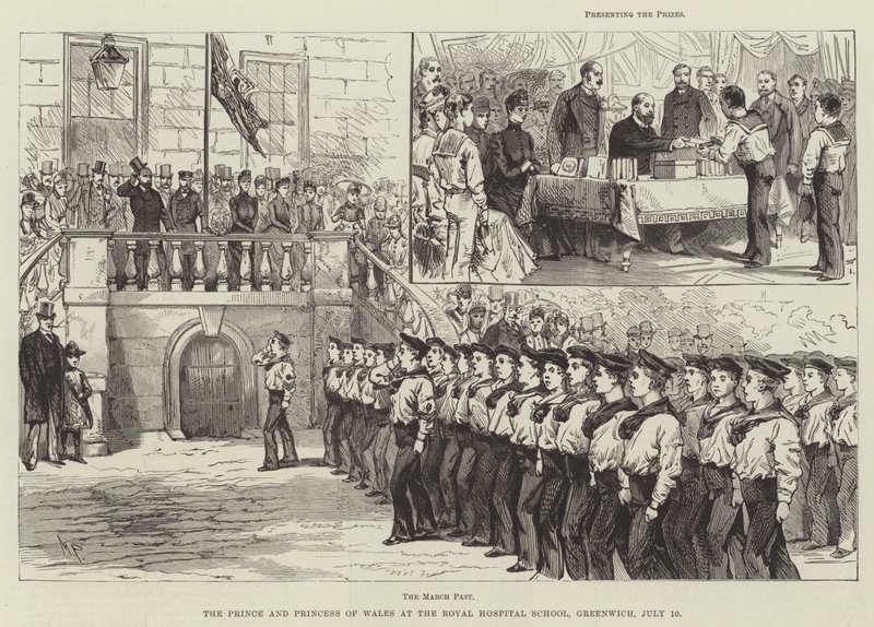 Galler Prensi ve Prensesi, Royal Hospital School, Greenwich, 10 Temmuz by Melton Prior