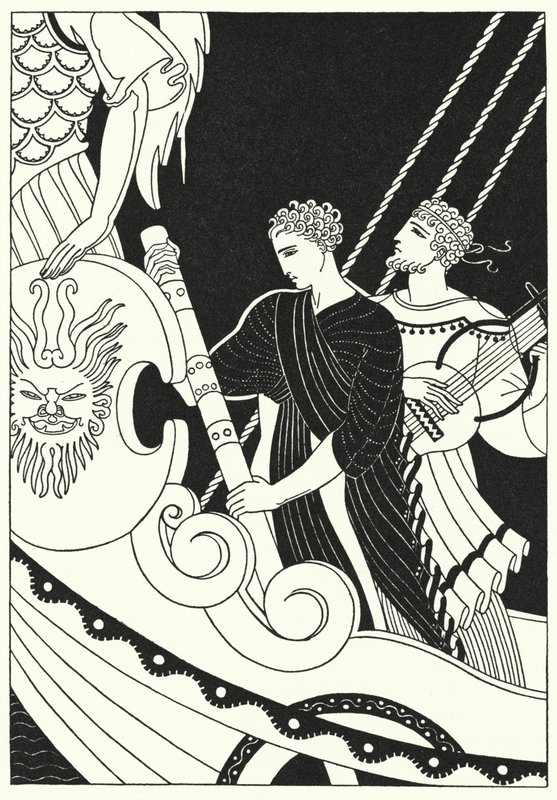 Orpheus hızla uzaklaştı (renkli taş) by Merlyn Mann