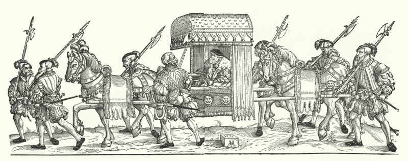Çöple seyahat eden bir Alman seçmen (gravür) by Michael Ostendorfer