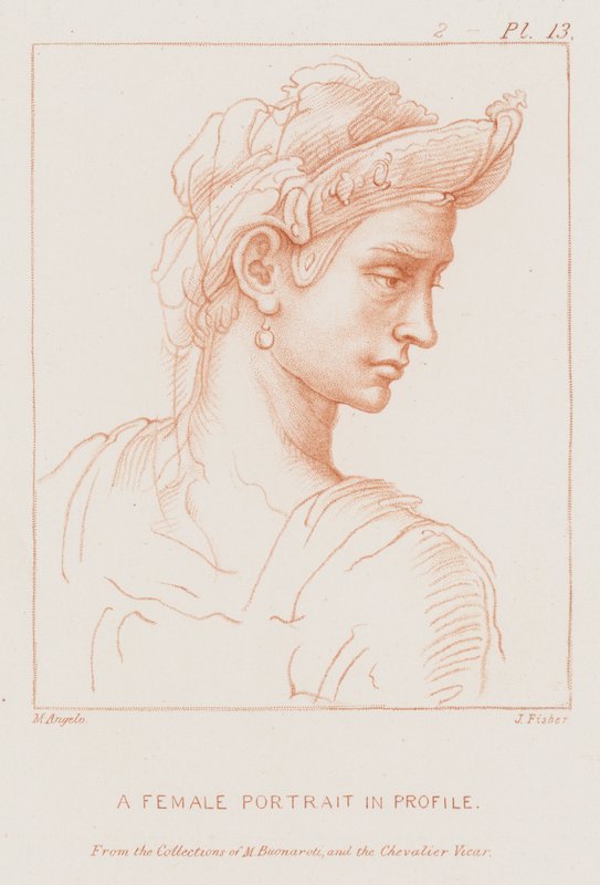 Profilde bir kadın portresi by Michelangelo Buonarroti