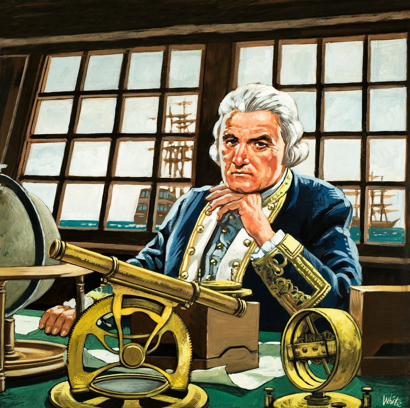 James Cook kamarasında by Mike (20th century) White