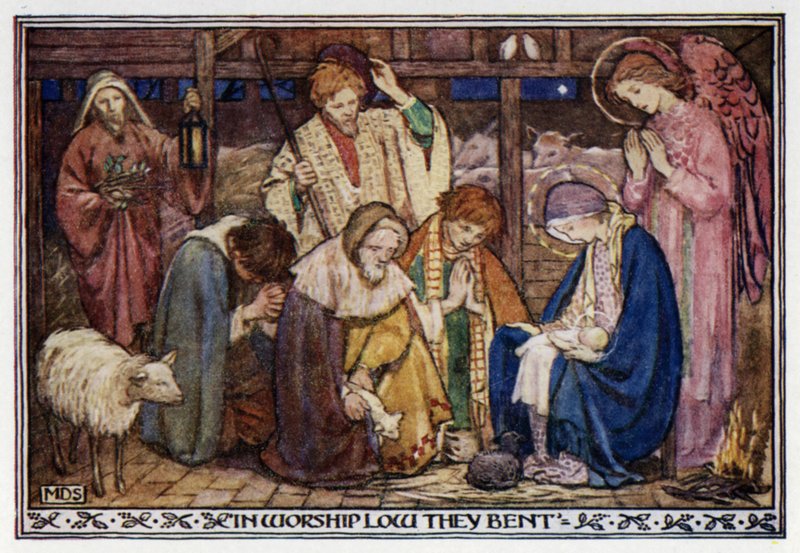 Noel Arifesi için bir Carol. Bilinmeyen (renkli taş) by Minnie Didbin Spooner