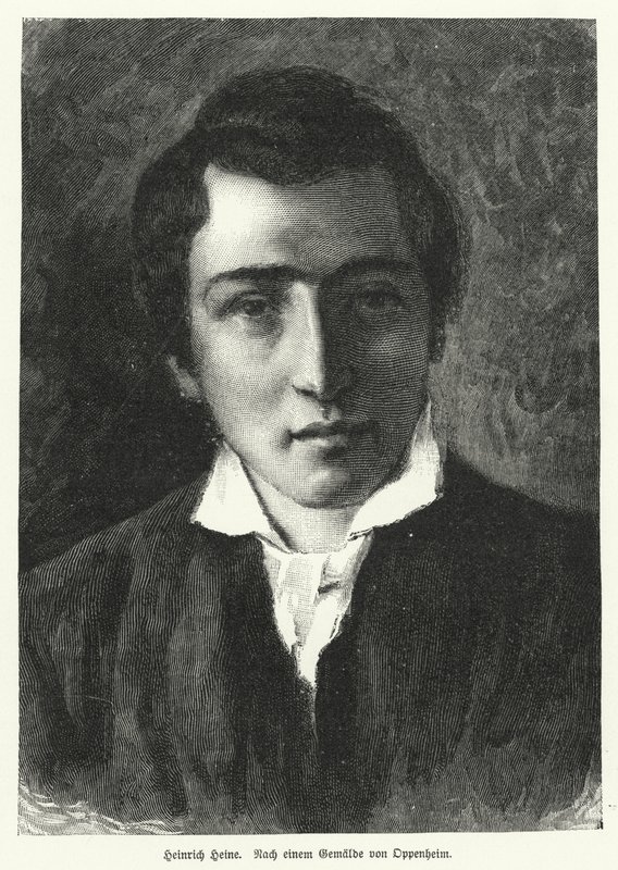 Heinrich Heine, Alman şair (lito) by Moritz Daniel Oppenheim