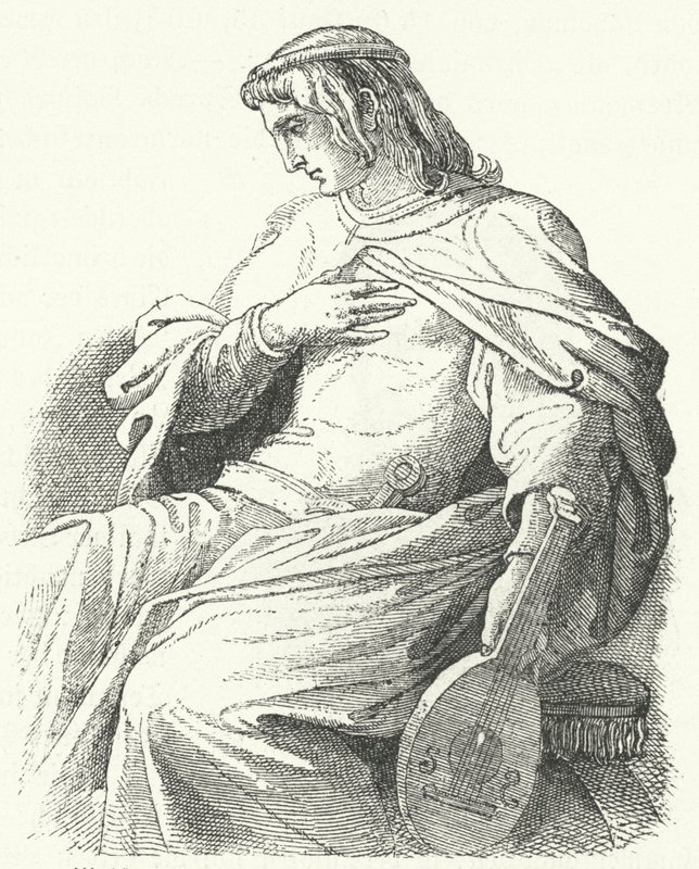 Wolfram von Eschenbach, Alman şövalye ve şair (gravür) by Moritz Ludwig von Schwind