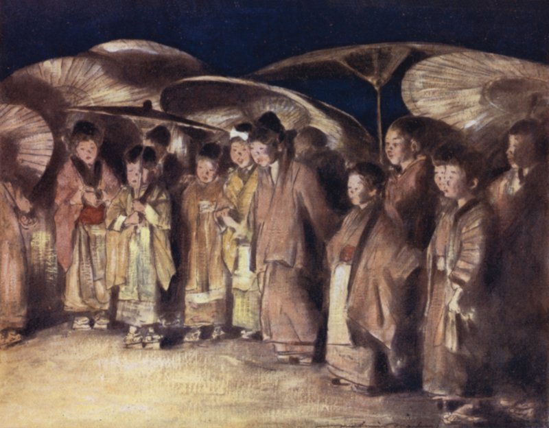 Bir Sokak Sahnesi, Kioto by Mortimer Ludington Menpes