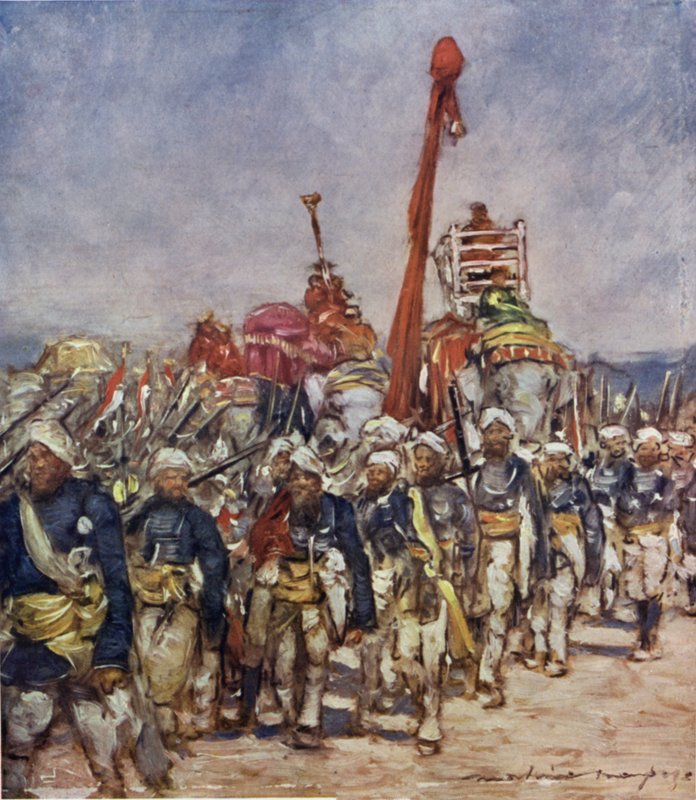A Typical Group in the Retainers Procession  by Mortimer Ludington Menpes