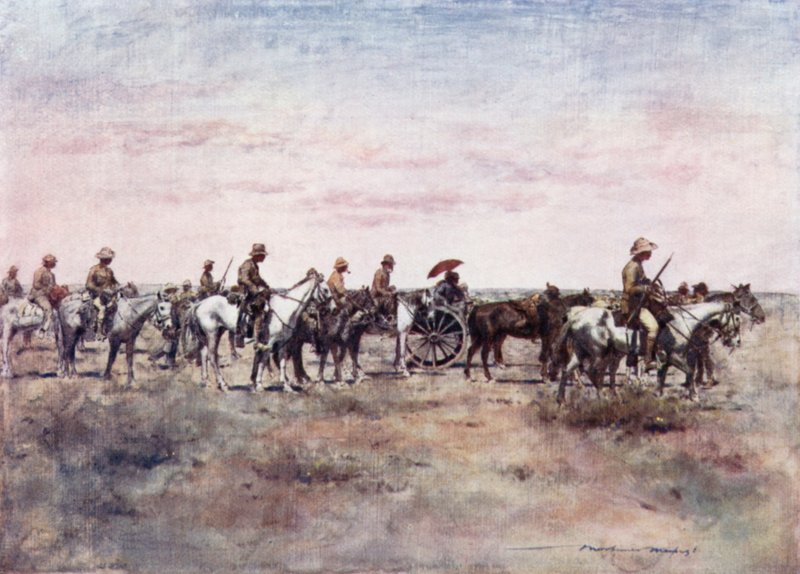 Boer Mahkumları Paardeberg yolunda by Mortimer Ludington Menpes