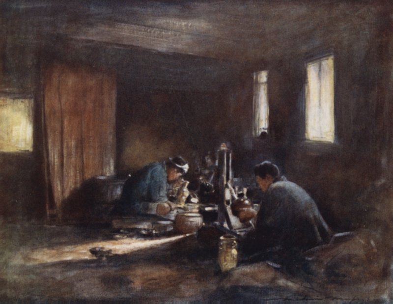 bronz işçiler by Mortimer Ludington Menpes