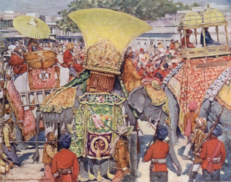 Devlet Girişinde Birmanya Filleri by Mortimer Ludington Menpes