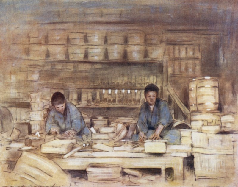 marangozlar iş başında by Mortimer Ludington Menpes