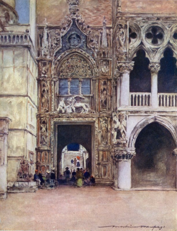 Porta della Carta, Doge Sarayı by Mortimer Ludington Menpes