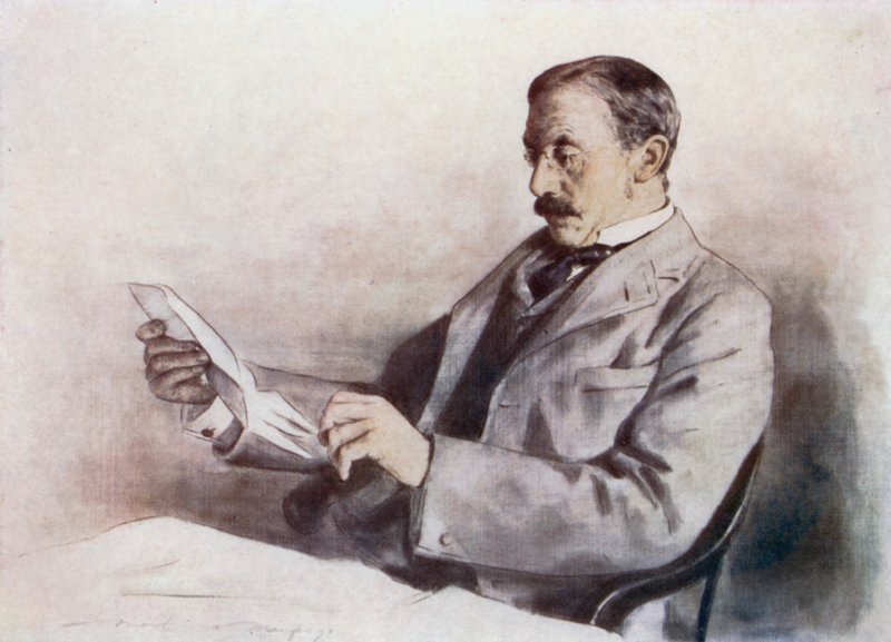 Sir Alfred Milner masasında by Mortimer Ludington Menpes