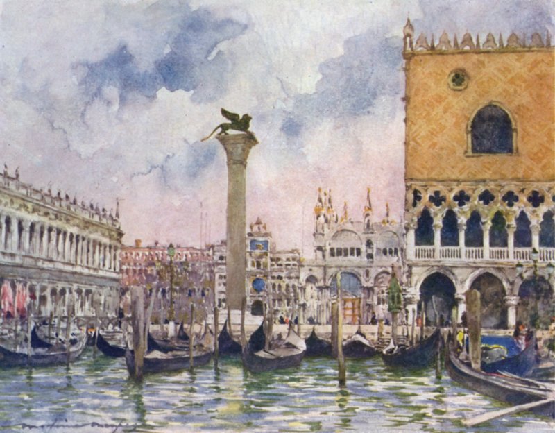 St Mark"s Piazza by Mortimer Ludington Menpes