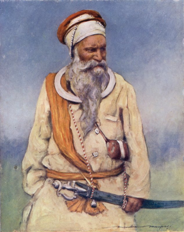 Bir Sih Savaşçısı (renkli taş) by Mortimer Ludington Menpes