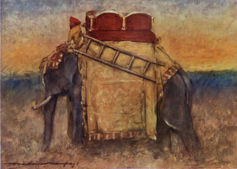 Orta Hindistan Fili (renkli taş) by Mortimer Ludington Menpes