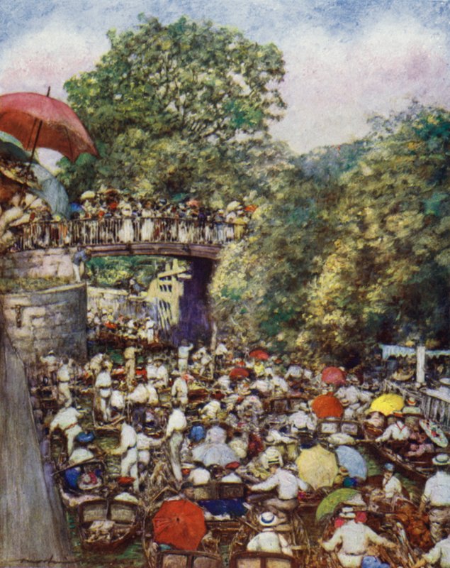 Boulters Lock, Ascot Pazar by Mortimer Ludington Menpes