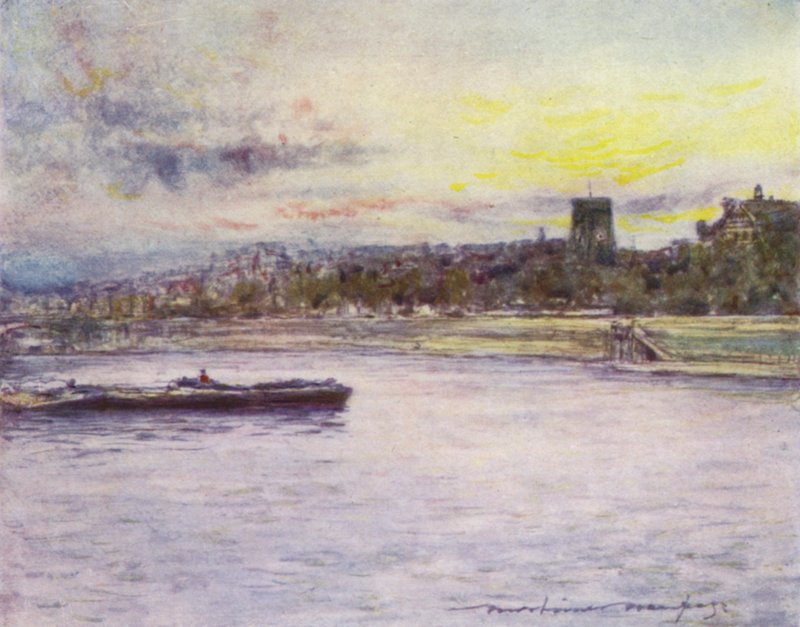 Chelsea Reach, Eski Kilise ile by Mortimer Ludington Menpes