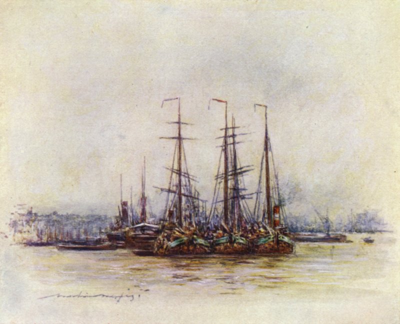Kulenin yanında Hollandalı mavnalar by Mortimer Ludington Menpes