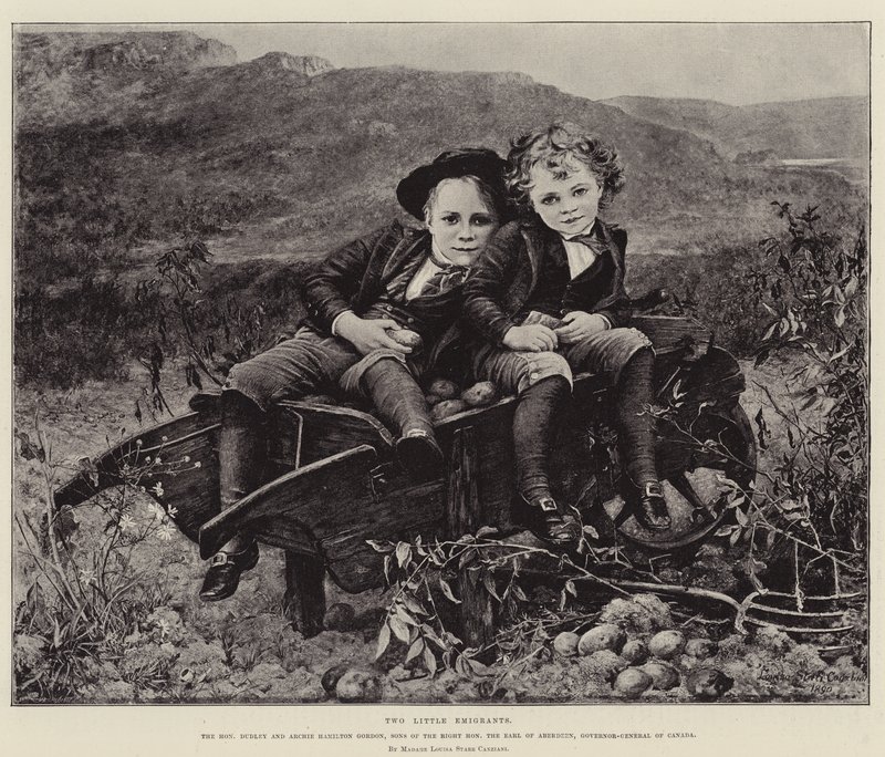 İki Küçük Göçmen, Sayın Dudley ve Archie Hamilton Gordon, Sağın Oğulları Sayın Aberdeen Kontu, Kanada Genel Valisi by Mrs. Louisa Starr Canziani