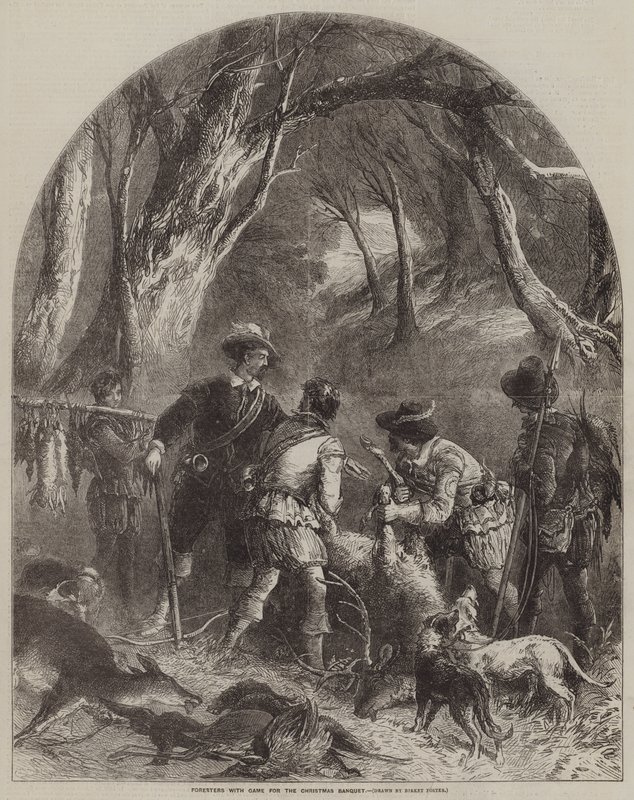 Noel Ziyafeti için Oyun ile Ormancılar by Myles Birket Foster