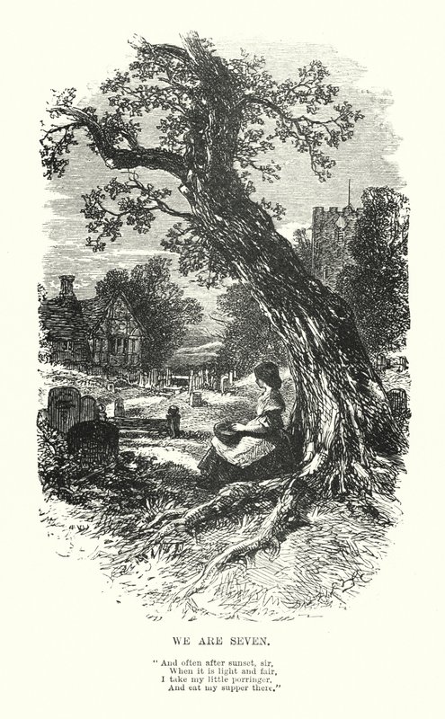 William Wordsworth: Biz Yediyiz (gravür) by Myles Birket (after) Foster