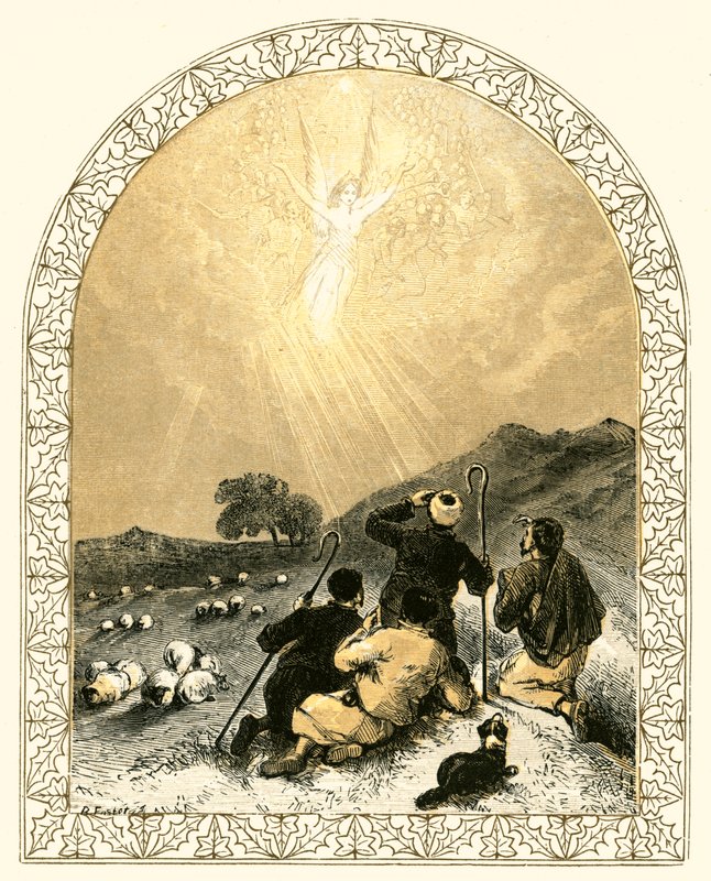 çobanlar ve melek by Myles Birket Foster