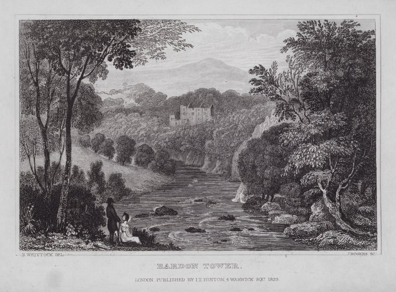 Bardon Kulesi (gravür) by Nathaniel (after) Whittock