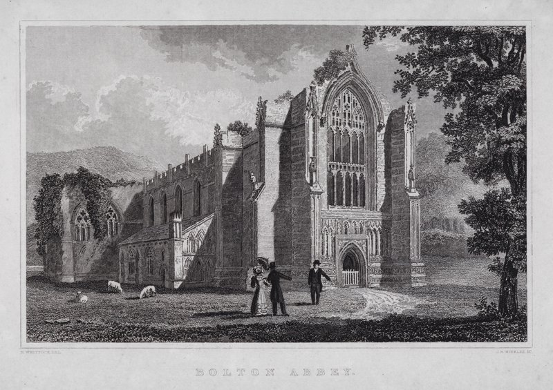 Bolton Manastırı (gravür) by Nathaniel (after) Whittock