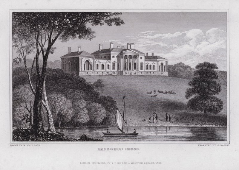 Harewood Evi (gravür) by Nathaniel (after) Whittock