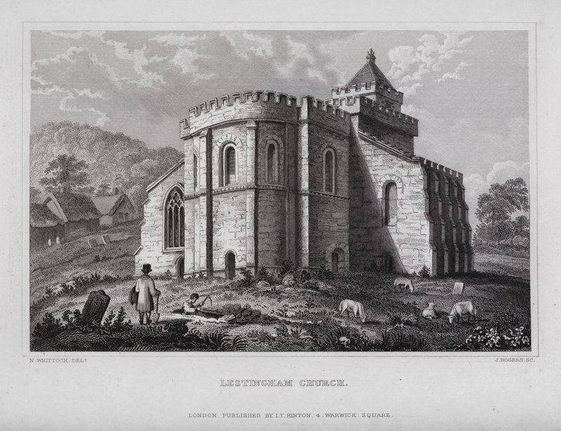 Lestingham Kilisesi (gravür) by Nathaniel (after) Whittock