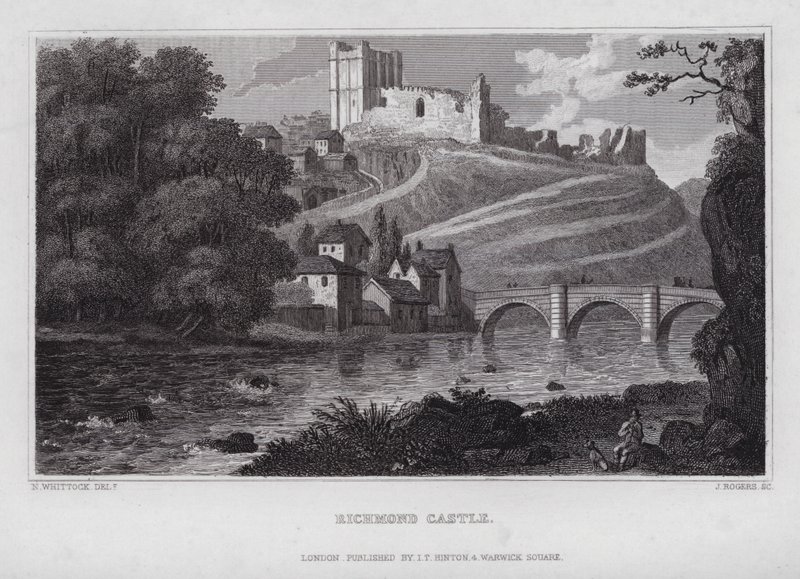 Richmond Kalesi (gravür) by Nathaniel (after) Whittock