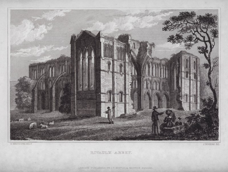 Rievaulx Manastırı (gravür) by Nathaniel (after) Whittock