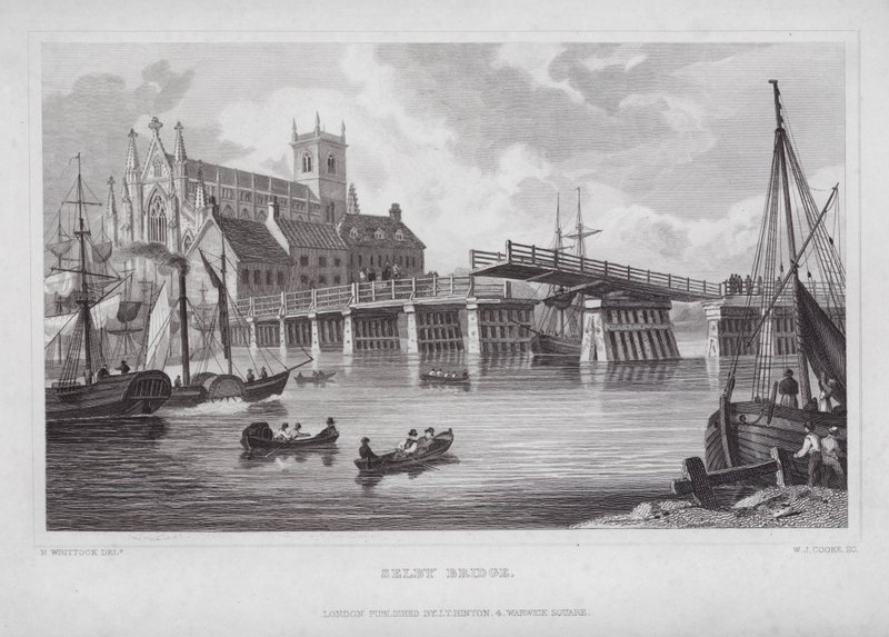 Selby Köprüsü (gravür) by Nathaniel (after) Whittock