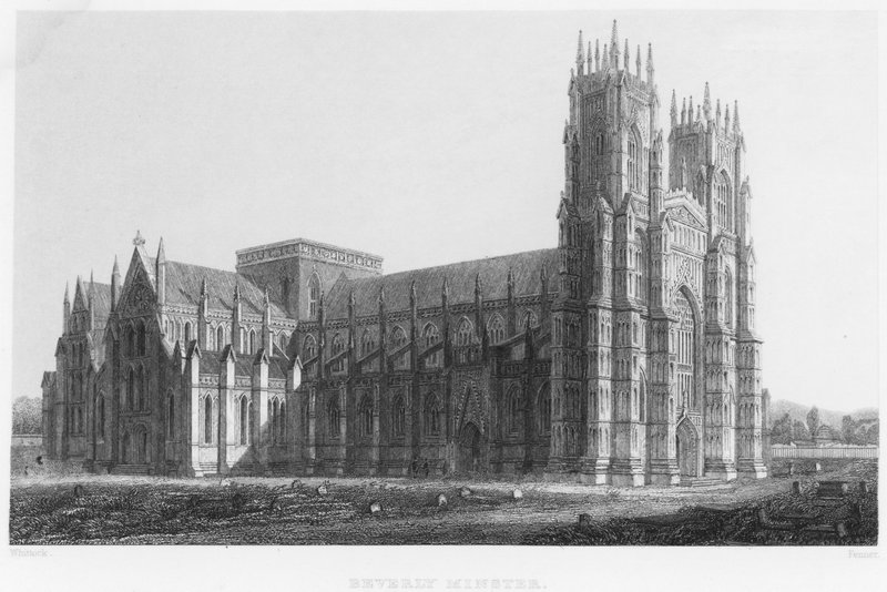 Beverley Minster (gravür) by Nathaniel Whittock