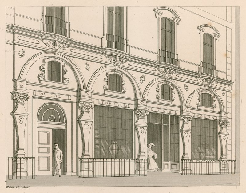 Fortnum ve Mason, No 182 Piccadilly, Londra için ön mağaza by Nathaniel Whittock