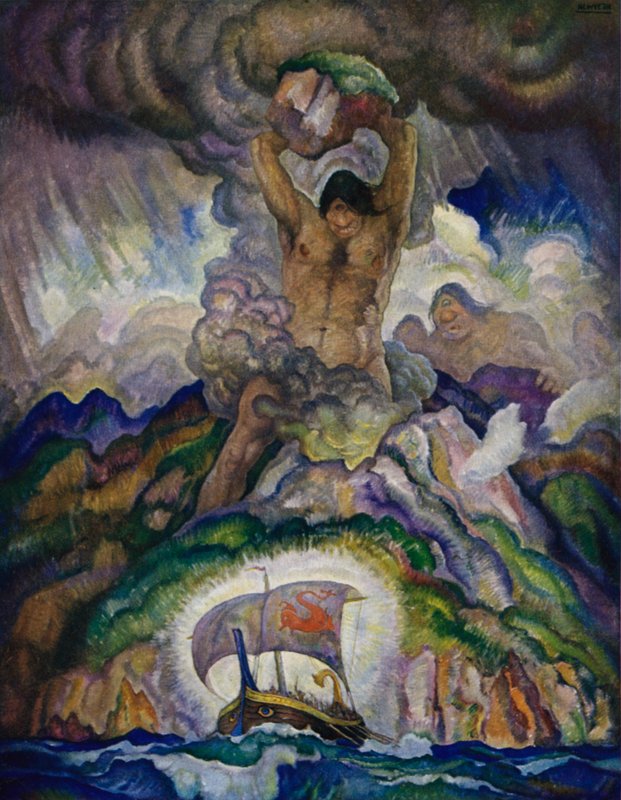 Odyssey: Polyphemus, Tepegöz by Newell Convers Wyeth