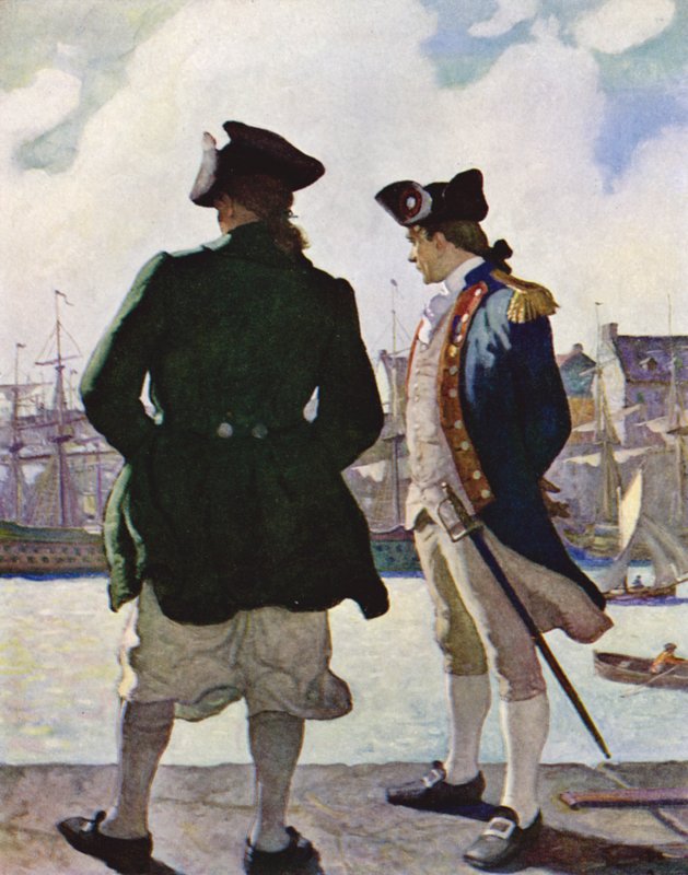 John Paul Jones ile Deniz Duvarında by Newell Convers Wyeth