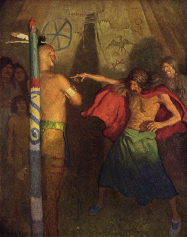 Mohikanların Sonu için İllüstrasyon by Newell Convers Wyeth