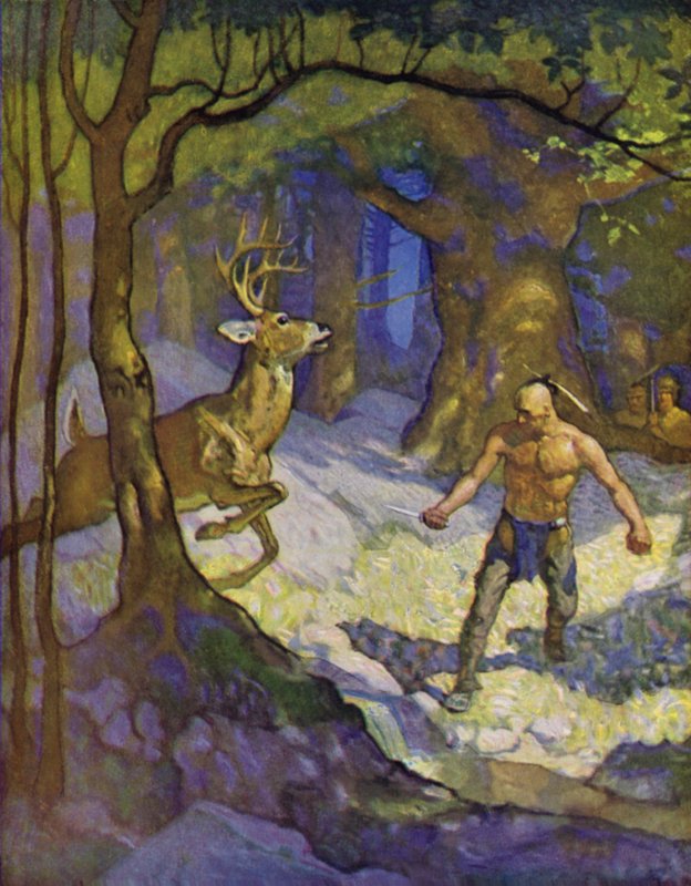 Mohikanların Sonu için İllüstrasyon by Newell Convers Wyeth
