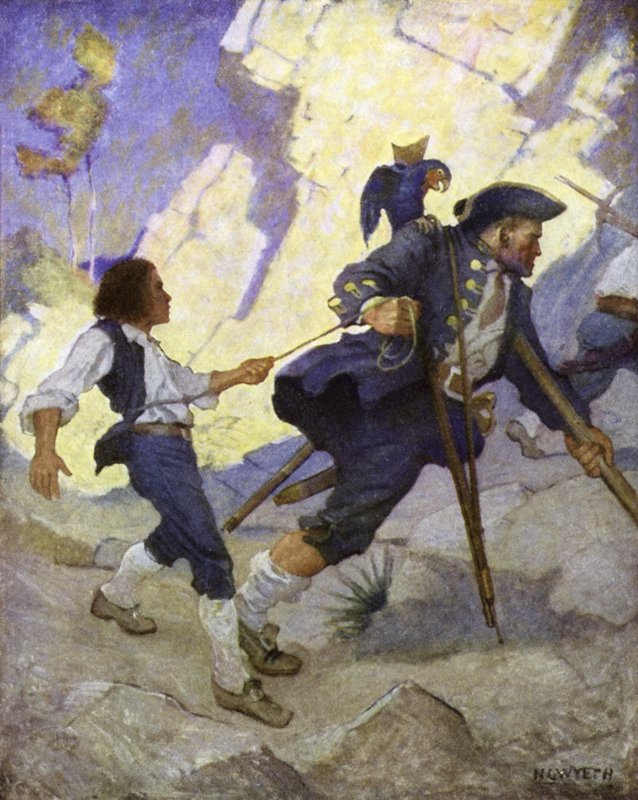 Hazine Adası için İllüstrasyon by Newell Convers Wyeth