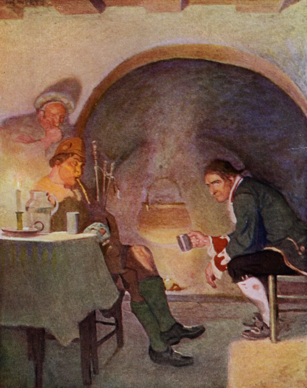 Robert Louis Stevenson tarafından Kaçırılanlar için çizim (renkli taş) by Newell Convers (after) Wyeth