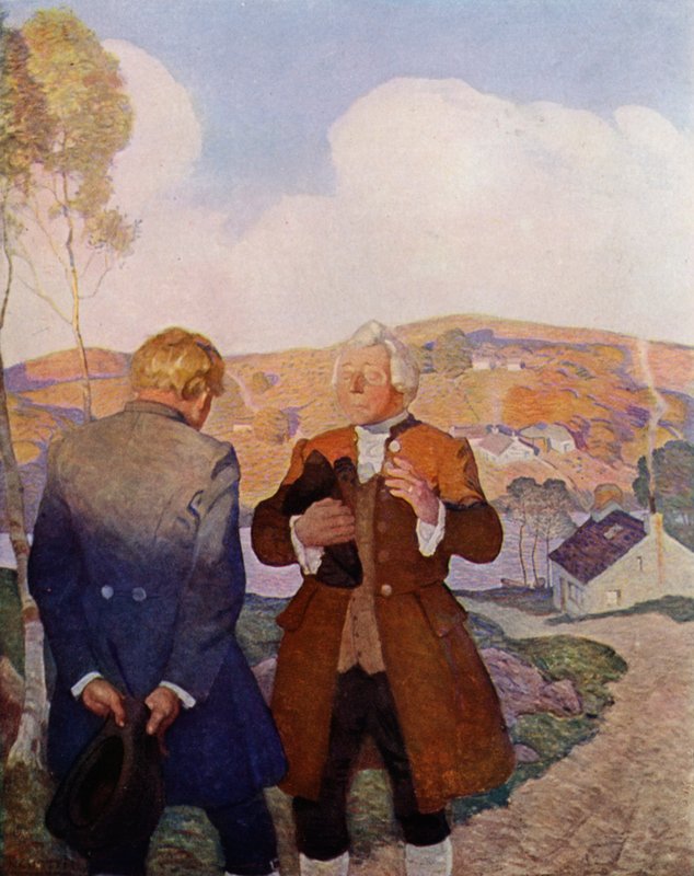 Robert Louis Stevenson tarafından Kaçırılanlar için çizim (renkli taş) by Newell Convers (after) Wyeth