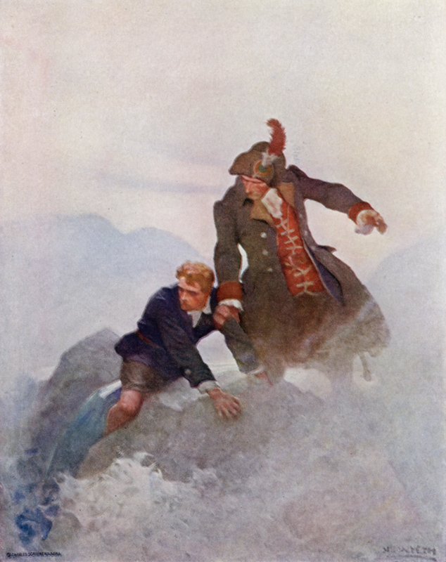 Robert Louis Stevenson tarafından Kaçırılanlar için çizim (renkli taş) by Newell Convers (after) Wyeth