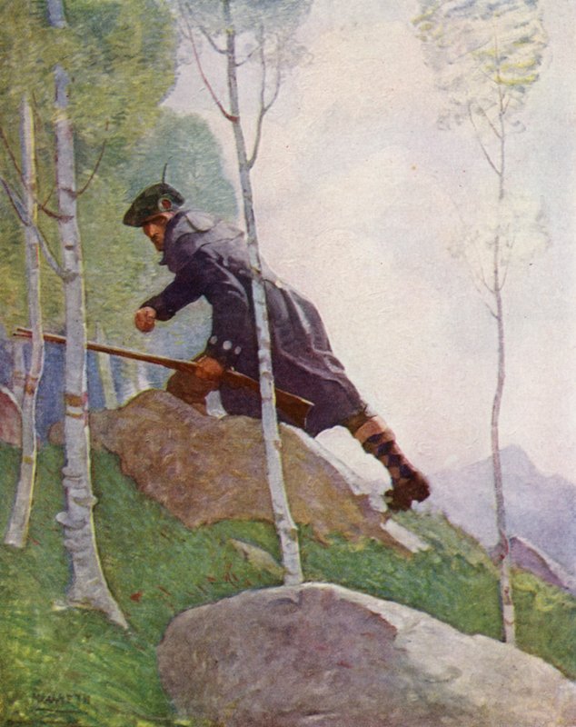 Robert Louis Stevenson tarafından Kaçırılanlar için çizim (renkli taş) by Newell Convers (after) Wyeth