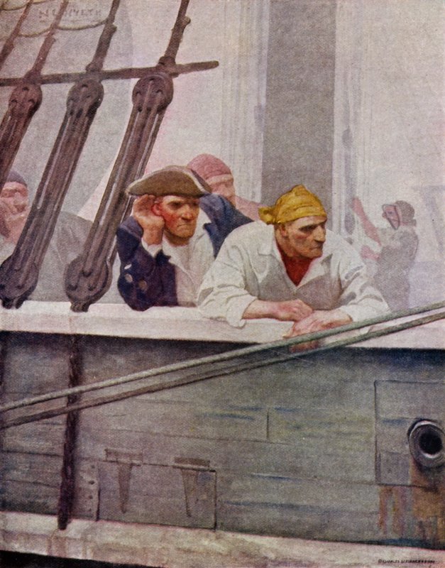 Robert Louis Stevenson tarafından Kaçırılanlar için çizim (renkli taş) by Newell Convers (after) Wyeth
