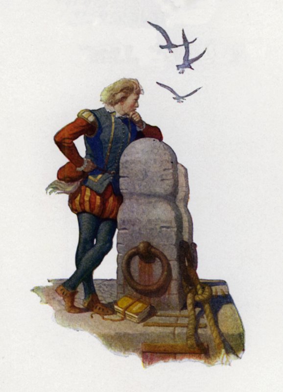 Westward Ho! Charles Kingsley (renkli taş) by Newell Convers (after) Wyeth