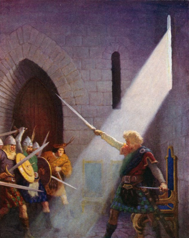 Wallace Kralın Kılıcını Çekiyor by Newell Convers (after) Wyeth