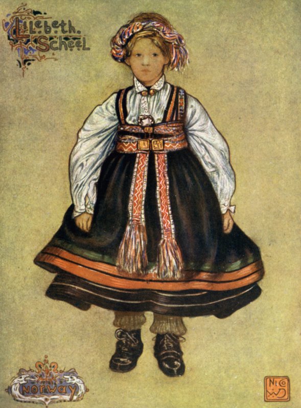 Norveç: Küçük Bir Saetersdalen Köylü Kızı (renkli taş) by Nico Jungman