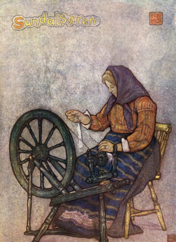 Norveç: İplikçi Kadın, Sundalsoren (renkli taş) by Nico Jungman