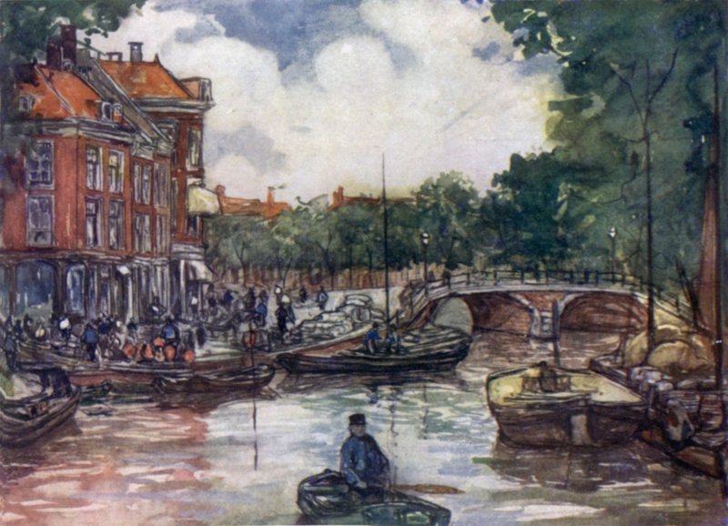 Balık köprüsü, Leiden (renkli taş) by Nico Jungman